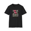 Love Joy Peace Repeat T-and Kids Tshirt | Heart Emoji Typography Tee