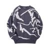 Trendy Autumn/Winter Loose Jacquard Knitted Sweater: Unisex Hong Kong Style, Round Neck, Long Sleeve