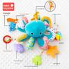 Octopus Pull String Toy Baby Stroller Hanging Rattle Infant Grab Training Pull Along Toy Car Seat Soothing Sensory Toy