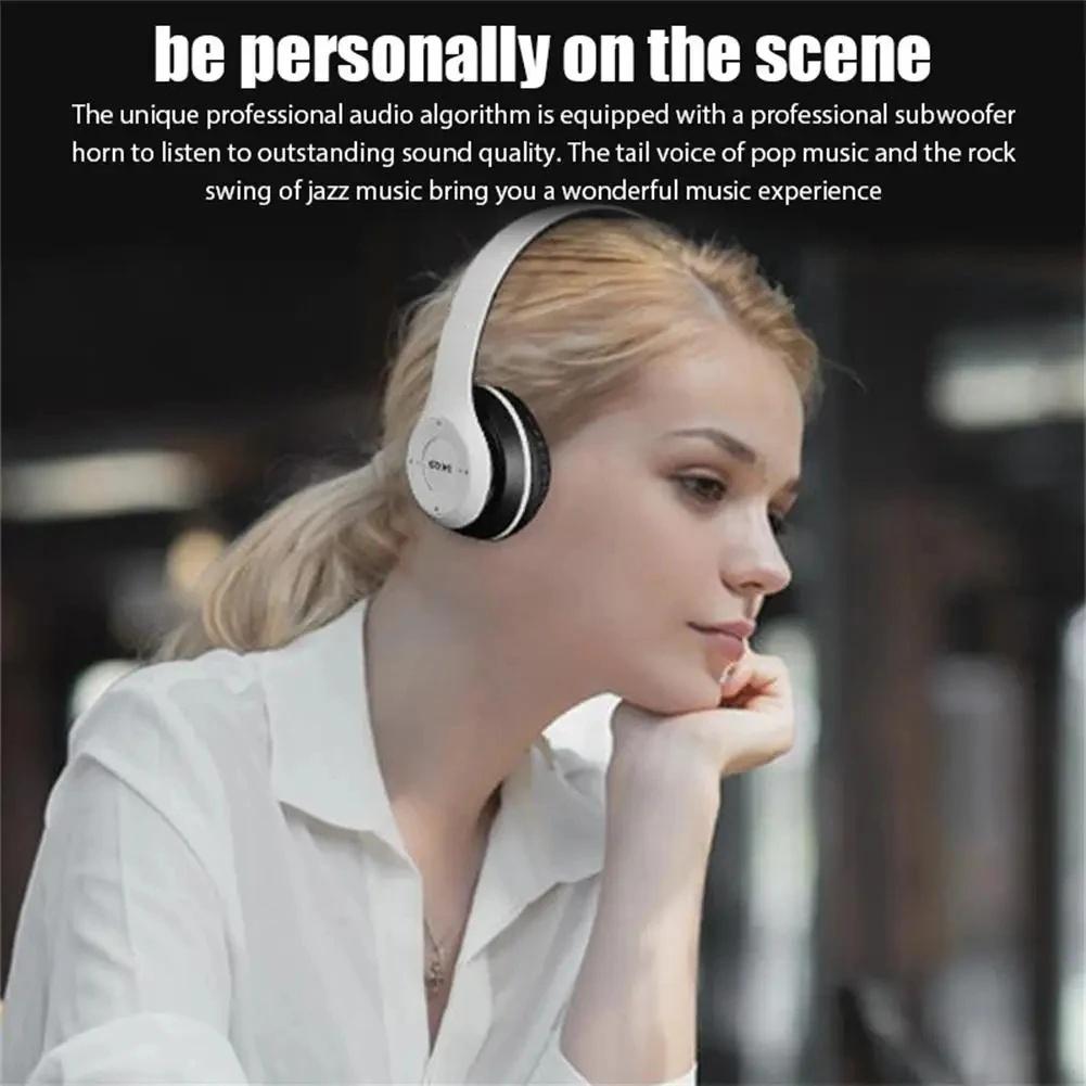 P47 Wireless Bluetooth Headphone with Microphone Foldable Headsets Bass HiFi Sound Music Stereo Earphone for Smartphones TV Game