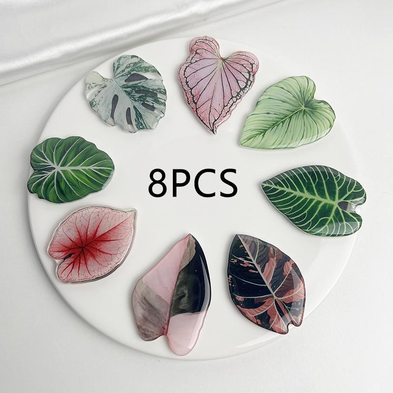 

8pcs New Popular plant leaves acrylicre Frigerator magnets decorative patchacrylic simulation of green leaves For plant hobbyist белый