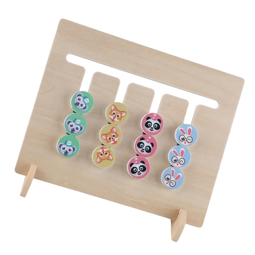 Holzformblöcke Sortieren Zuordnungsspiel Spielzeug 4 Farben Denk-Trainingsblöcke Schiebe-Puzzle-Brett