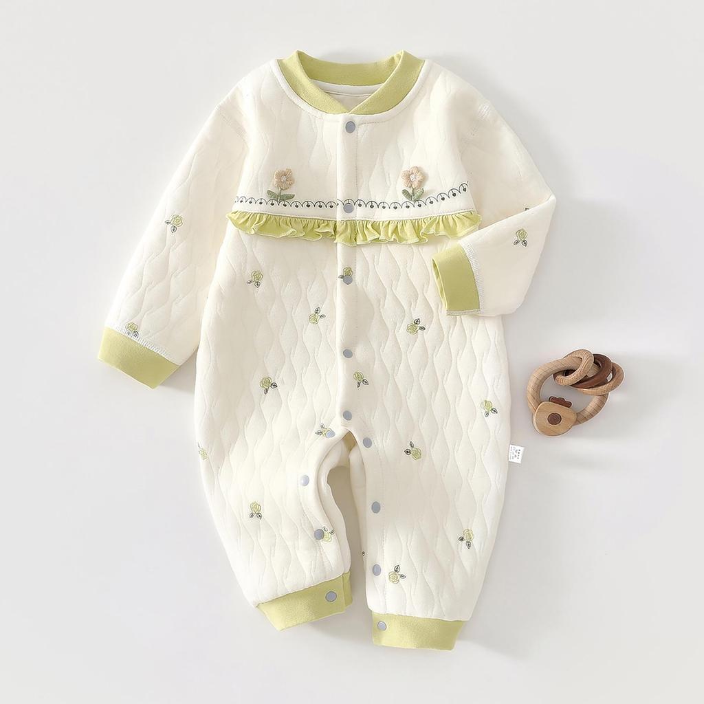 Anyang Baby Bodysuit: Three-Layer Warm, No-Bone Design, Air Cotton Newborn Crawling Suit