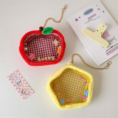 Ins Red Apple Bag Pendant Accessories Cute Transparent Pvc Doll Storage Bag Student Backpack Pendant Girls Gifts
