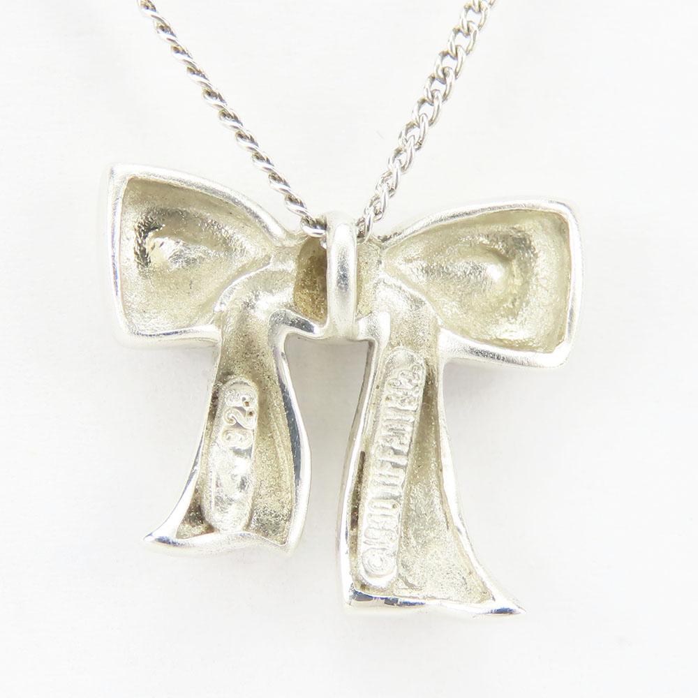 Used TIFFANY&Co. Necklace Silver925 2.8g Silver Ribbon motif