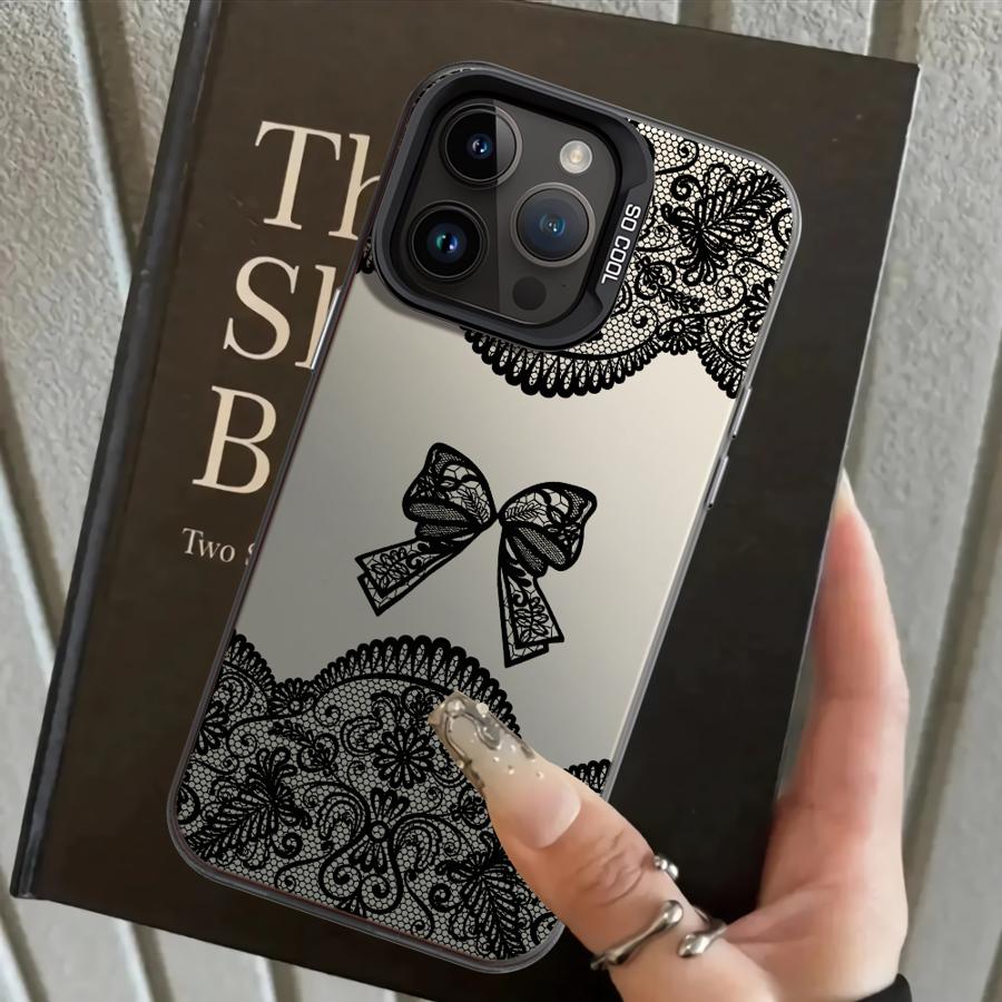 

Милый черный кружевной чехол-накладка для телефона iPhone 17 Pro Max Air XR 14 16 11 15 Plus XS 12 13 Pro iPhone 15 Plus