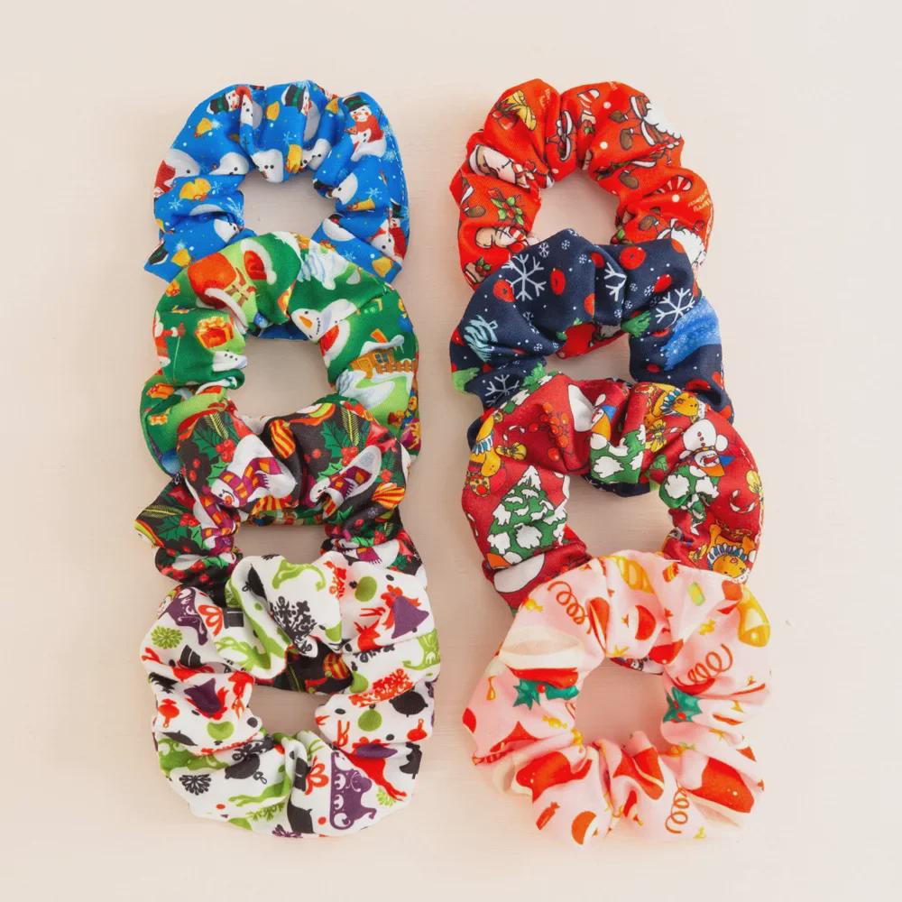 Christmas Hair Ring Set: Snowman, Bells, Santa Hat, Antlers, Candy Cane & Festive Accessories