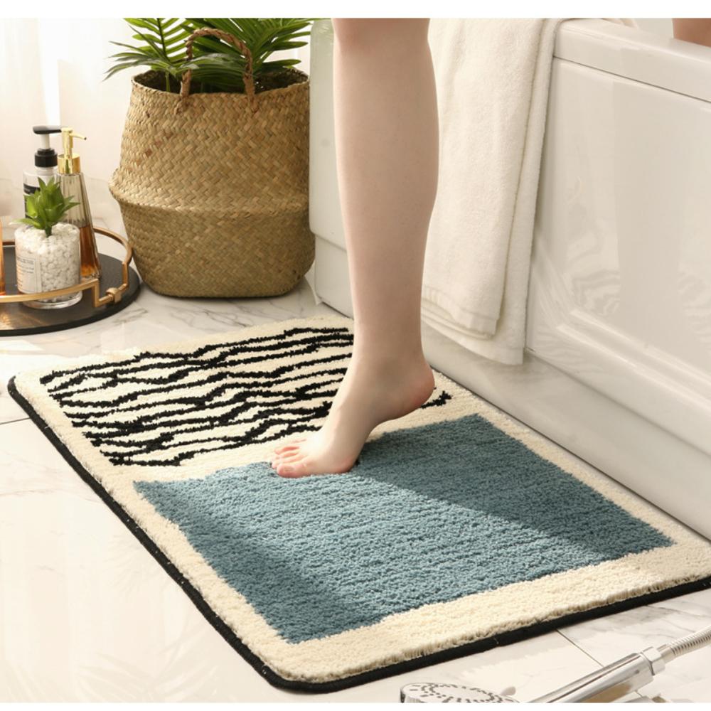 Print Sponge Bathroom Cashmere Thickening Mat Bath Non-slip Carpets In Wash Basin Bathtub  Floor Rug Shower Room Doormat Memory Foam 3D Pad