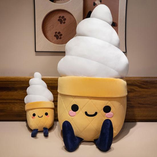 Ice Cream Plush Pillow 30/60/100cm Cute Stuffed Doll for Girls Lumbar Nap Support Soft Hugging Body Pillow for Bed Dorm