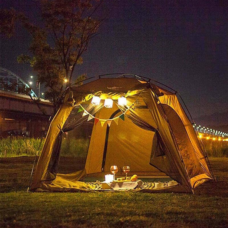 Solar Power Inflatable Camping Lights Outdoor LED Lamp Frosted RGB/Warm Square Solar Panel Shed Light Emergency Hiking Lighting