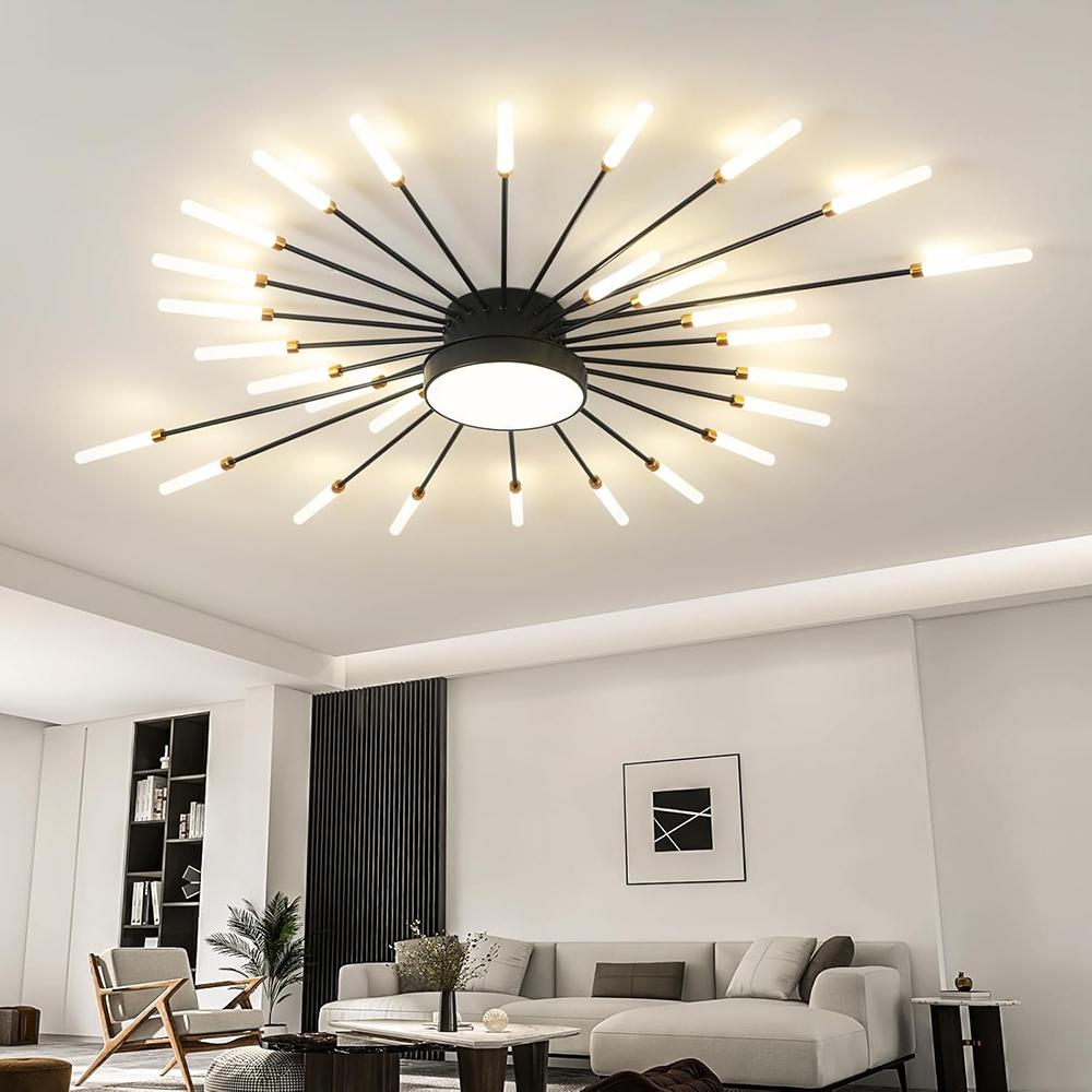 Moderne Deckenleuchte, 28+1 Leuchten Metall Feuerwerk Design Schickes LED-Beleuchtungsfixture für Bauernhaus Küche Esszimmer Schlafzimmer Flur Wohnzimmer