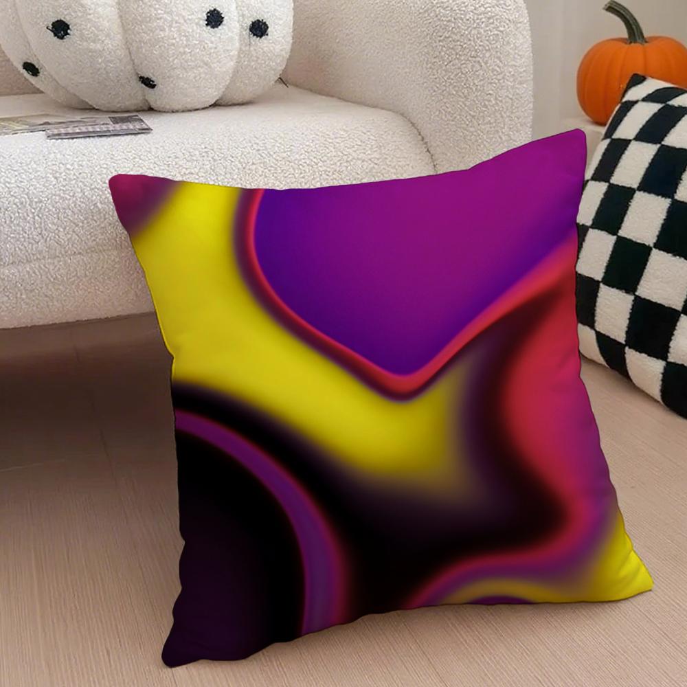 Moderne Elegante Cyberpunk Farbverlauf Ton Kissenbezug Leinen Kissenhülle Weich Atmungsaktiv Schutz Couch Zimmer Dekoration