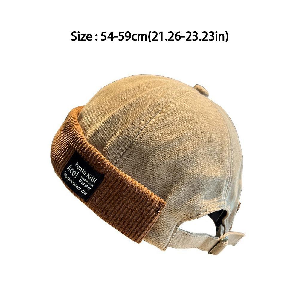 Corduroy Beanies Bonnet Retro Brimless Hat Fashion Sailor Cap Outdoor
