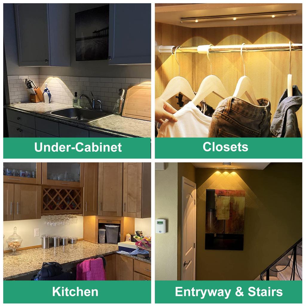 IRALAN LED Ultra Thin Lights Motion Sensor Night Light Wireless Under Cabinet Lights For Kitchen Closet Cabinet Lighting