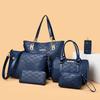 New Fashionable Six-piece Set, Mother and Child Bag, Embossed Sequined Shoulder Bag, Large-capacity Messenger Bag, Handbag, Women's Bag.