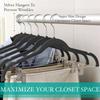Velvet Hangers with Clips Shirts and Dresses Non-Slip Clothing Hangers 6 Pack Durable Plastic Metal Hooks Space Saving
