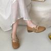 Fashion Pearl Retro White French Thick Heel Light Mouth Single Shoes Women's Summer 2025 New with Skirt Mary Jane Shoes