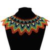 Ethnic Style Bead Chunky Necklace Bohemian Mesh Bib Collar Woven Choker Necklace  Women Jewelry