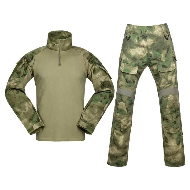 Military Style Camo Long Sleeve Tactical Uniform Set Breathable Cotton Blend Men Women Outdoor Training