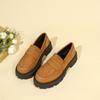 Fashion French Loafers Women's Slip-on 2024 Spring and Autumn New British Small Leather Shoes Soft Leather Soft Sole Work Flat Shoes