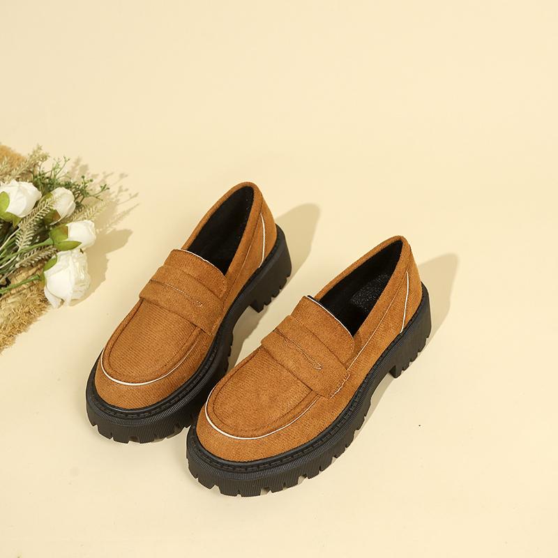 Fashion French Loafers Women's Slip-on 2024 Spring and Autumn New British Small Leather Shoes Soft Leather Soft Sole Work Flat Shoes