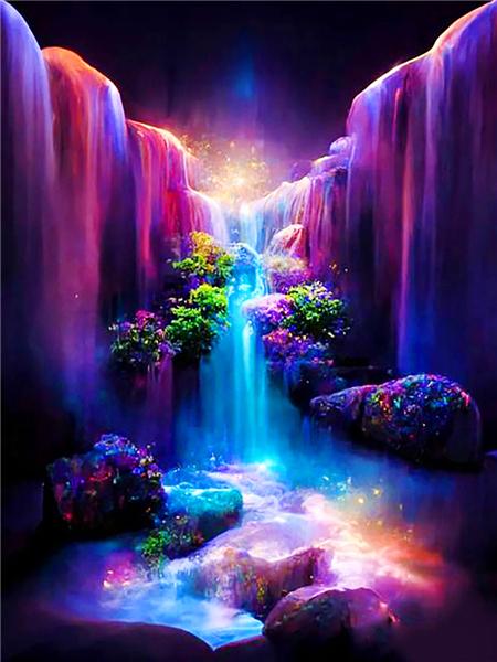 Diamond Painting New Collection Fantasy Waterfall Full Square/round Embroidery Mosaic Colorful Tree Landscape Home Decor