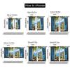 2pcs   2D Flat Printing Scene Curtains Retro Seaside Versatile Polyester Fabric  Without Electricity Spring Party & Holiday Decor
