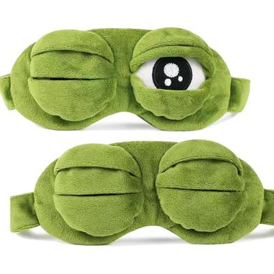 Kadınlar Çocuklar İçin 2 Adet Uyku Göz Maskesi, Shinywear Uyku Göz Maskesi Sevimli Üzgün Kurbağa Göz Bağı Peluş Komik Göz Gölgesi Kapağı