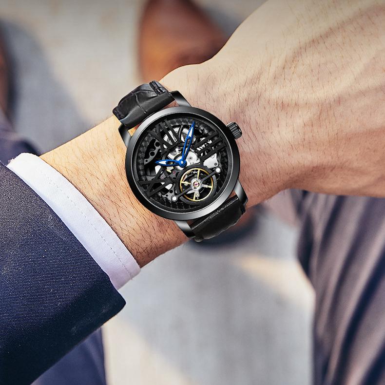 AILANG Neue Uhr Herren Automatische Mechanische Uhr Hohle Herren Vollautomatische Herrenuhr Wasserdicht