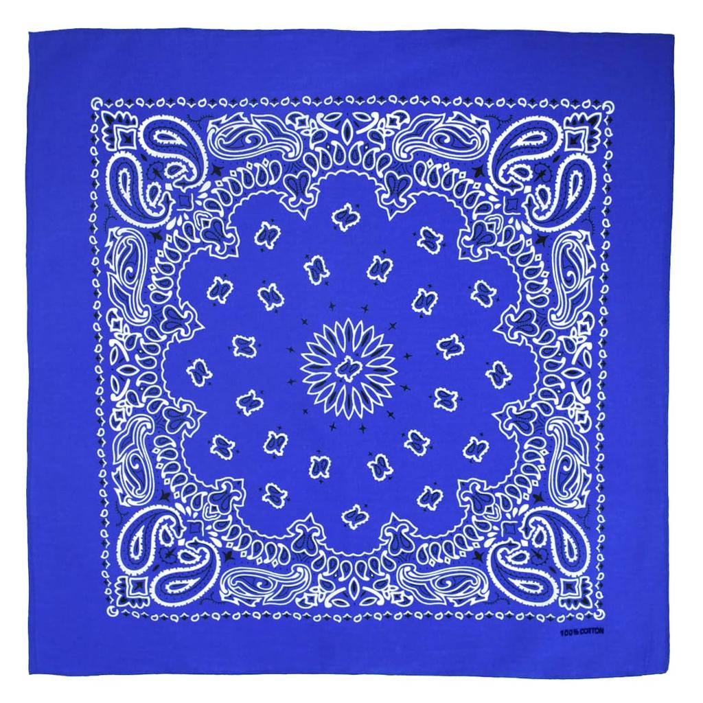 Trifong bandana blue paisley adult bandana handkerchief stylish 100% cotton cashew pattern unisex men's 55cm x 55cm blue