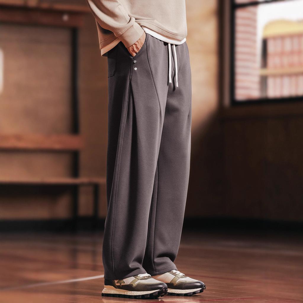 High-end American Trendy Brand Straight-leg Casual Pants for Men, New Autumn Loose Wide-leg Riveted Premium Utility Pants