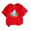 Kids Boys Girls 100% Cotton Crew Neck Short Sleeve T-Shirt, Cute Cartoon Cats Ice Block Printed Casual Soft Summer Tee for Children Daily Wear