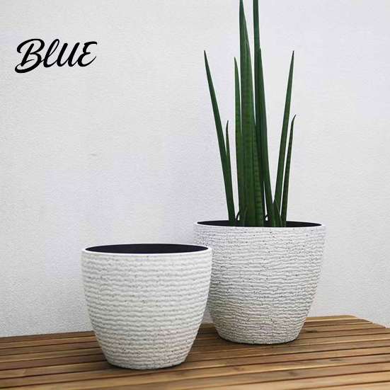 Small Large Succulent Pot Tall Resin Planter Thickened Faux Stone Plant with Embossed Modern Indoor Outdoor Flower Texture Decorative for