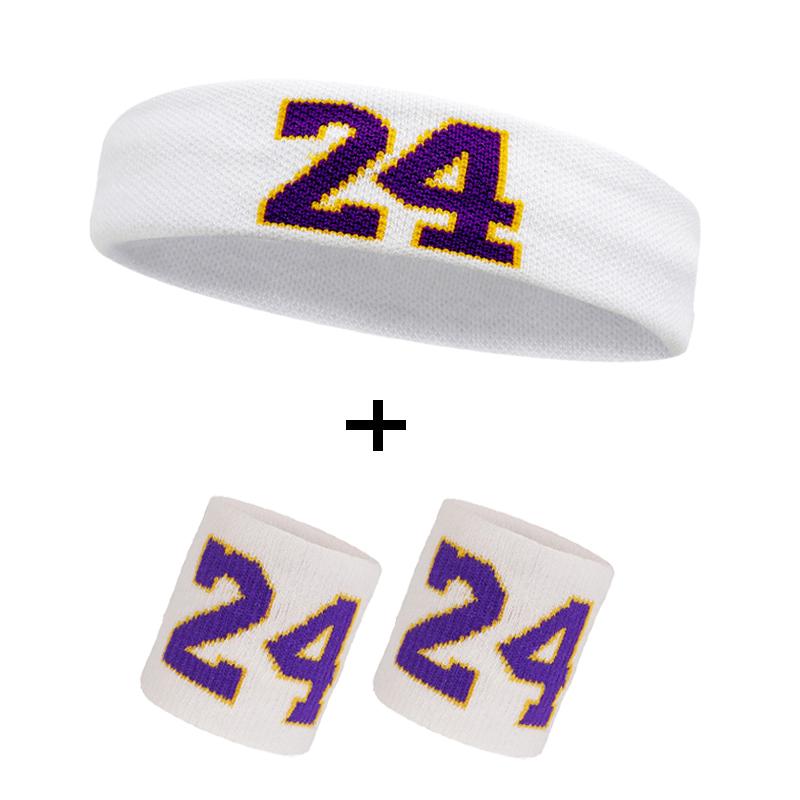 Baumwolle Sport Stirnband Nummer 24 Elastisches Schweißband Schutz Basketball Tennis Sport Erwachsene Kinder Fitnessstudio Fitness Schweiß Haarband