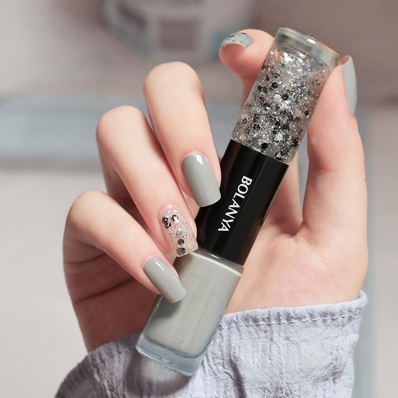 2-in-1-Nagellack mit zwei Enden, auf Ölbasis, schnelltrocknend, keine UV-Lampe erforderlich, lang anhaltender, splitterfester Nagellack