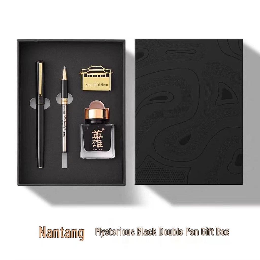 Hero Füllfederhalter Geschenkbox Set: Nantang, Iridium Goldfeder, Hochwertiges Souvenir für Lehrer & Schüler, Perfekt für Geschäftsleute oder zum Schreibenlernen.