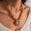 Heart Shape Clavicle Chain Acrylic Neck Ornament Fashion Women Jewelry  Party Jewelry