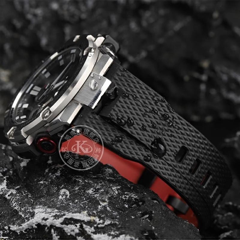 Cinturino Orologio in Resina e Silicone da 26mm – Cinturino Intagliato per Orologi Casio G-SHOCK GST-210/W120L/S130L/S310 GST-B100 W300/400G Accessori