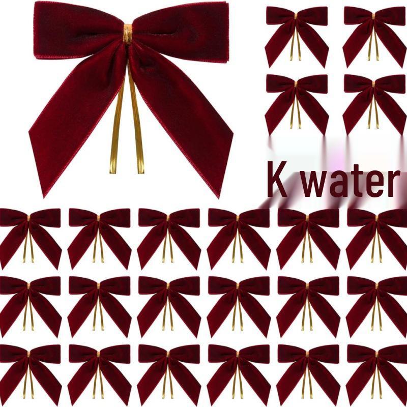 24 Маленьких Бархатных Рождественских Банта: Идеально подходит для упаковки подарков, домашнего декора и аксессуаров для одежды
