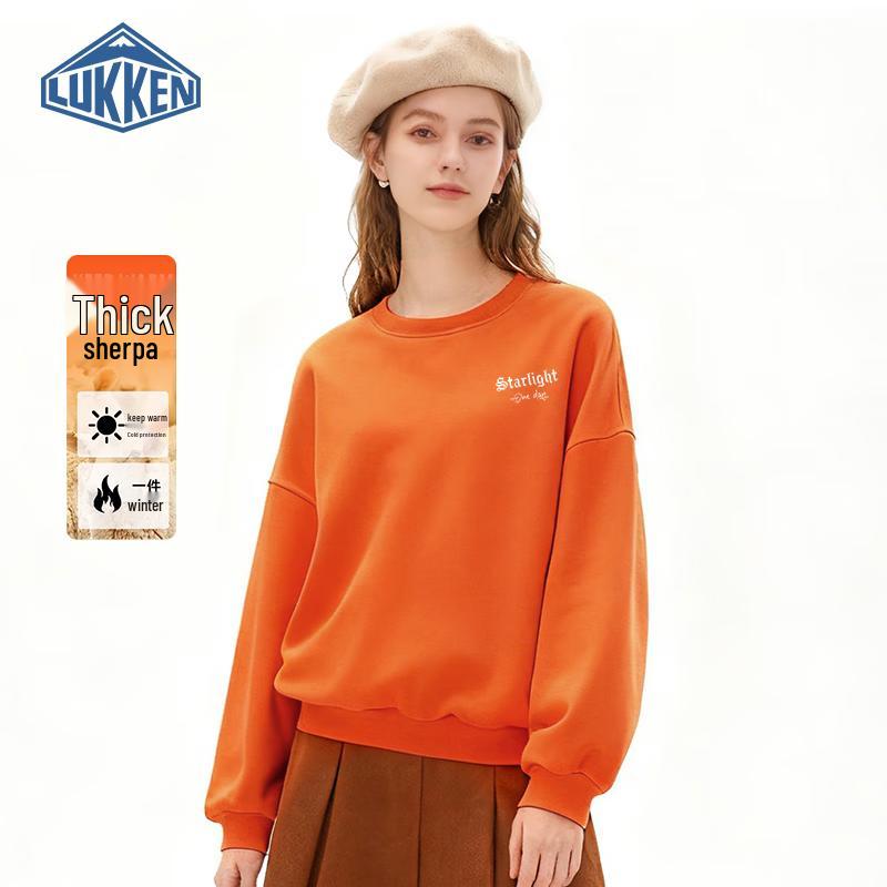 

LUKKEN Women s Fleece-Lined Letter Print Crew Neck Sweatshirt XL