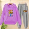 Felpa con cappuccio per bambini 3-12 anni Stampa Anime GUYS Cappotto Affascinante Felpa+Pantaloni Bambini Ragazze Neonato Set Trendy per il Tempo Libero