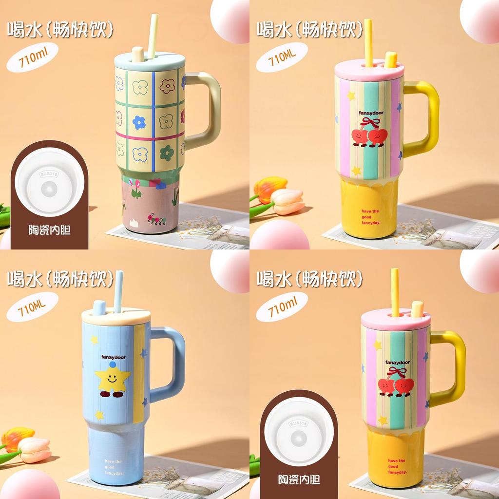 Tonton Ice Keeper Girls Large Capacity Insulated Travel Mug With Handle For Car And Outdoor Use