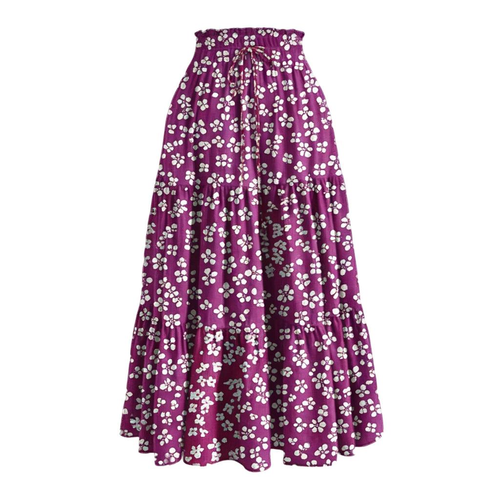 Women's Printed Loose A-line Long Skirt