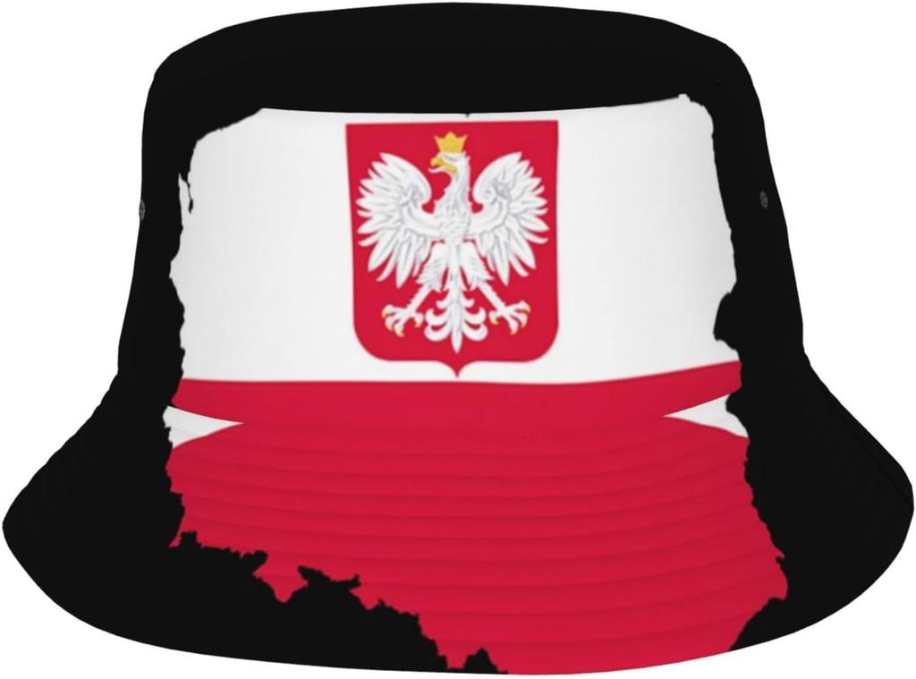 Sombrero de Cubo Bandera de Polonia Vintage para Mujeres Hombres Unisex Gorra de Sol Plegable para Exteriores Sombrero de Pescador Polaco Ropa para la Cabeza