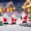 Santa Claus Decor Compact Resin Santa Claus Sculpture Resin Christmas Miniature Statue For New Year Holiday Home Garden Backyard