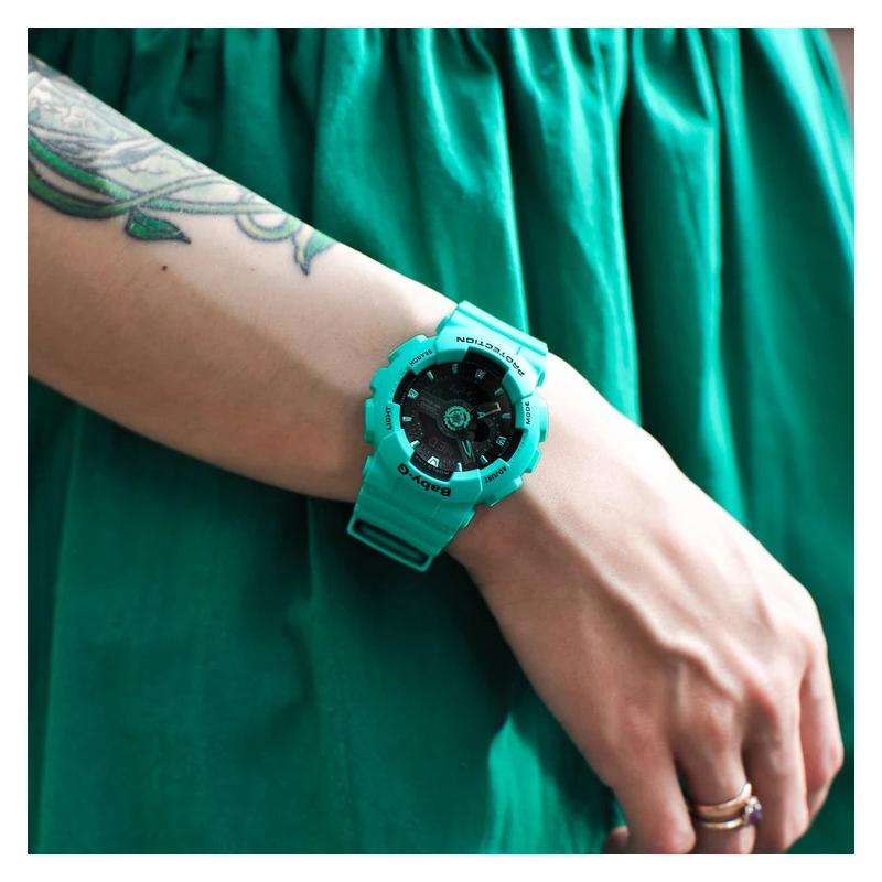 Casio BABY-G Theme Series Dial Street Fluorescent Contrast Color Dual Display Multifunctional Quartz Movement Resin Strap Japanese and BA-111-3A