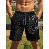 Fashionable Comfortable Plus Size Drawstring Loose Fun 3D Shorts Men Creative Colorful Summer Leisure Holiday Cool Daily Versatile Shorts