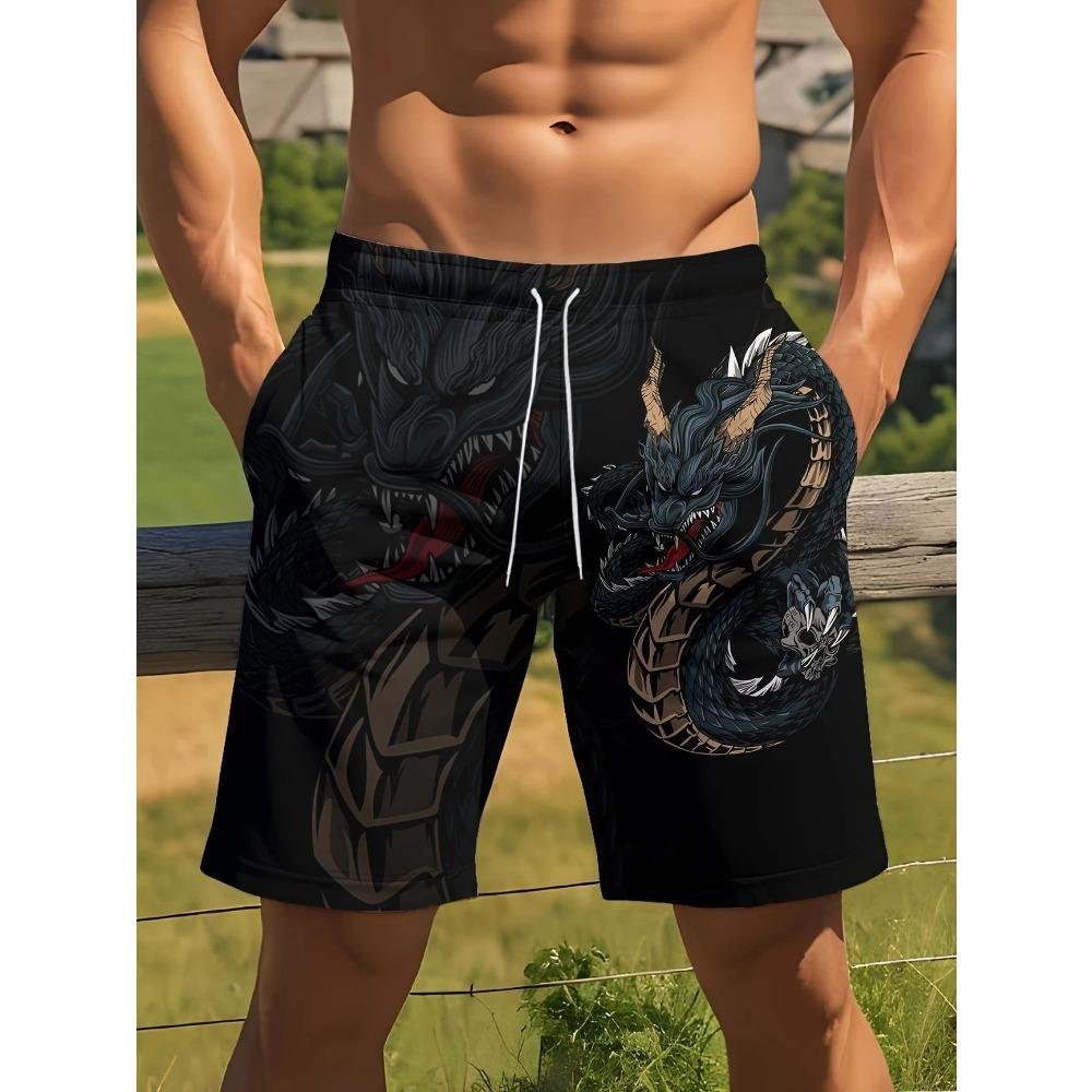 Fashionable Comfortable Plus Size Drawstring Loose Fun 3D Shorts Men Creative Colorful Summer Leisure Holiday Cool Daily Versatile Shorts