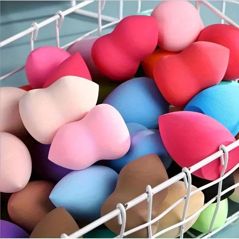 10pcs Beauty Sponges, Makeup Blender, Dry & Wet Use, Cosmetic Puffs In Random Colors & Shapes, Flawless Foundation Application