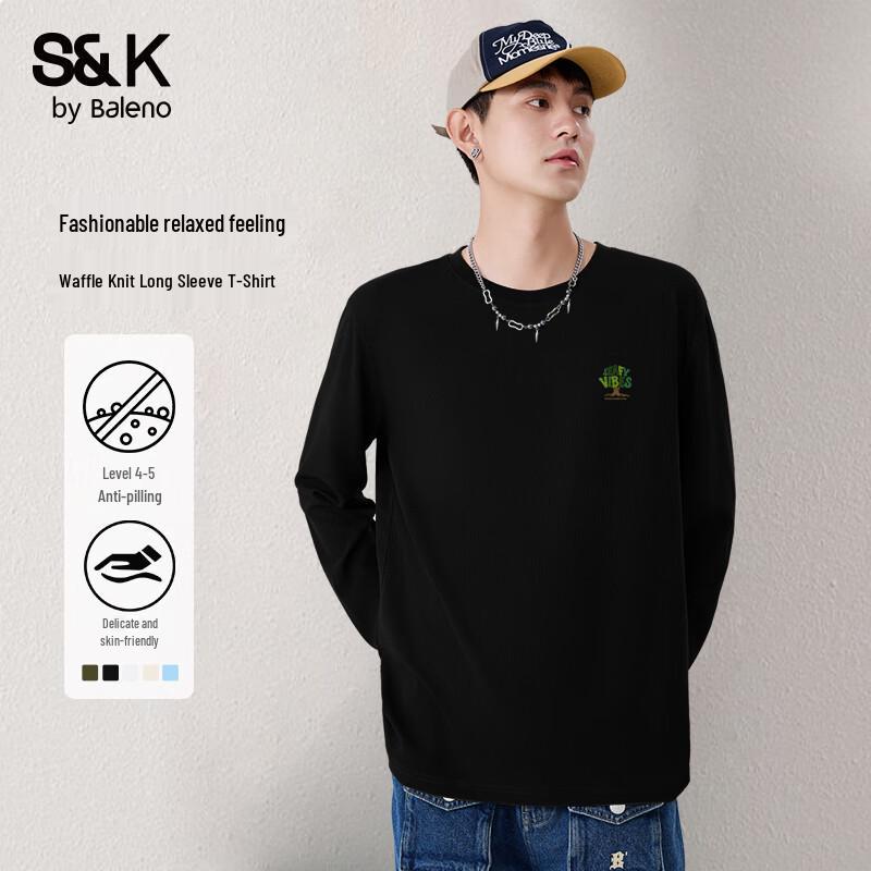 Baleno S&K Men's Waffle Knit Long-Sleeve T-Shirt